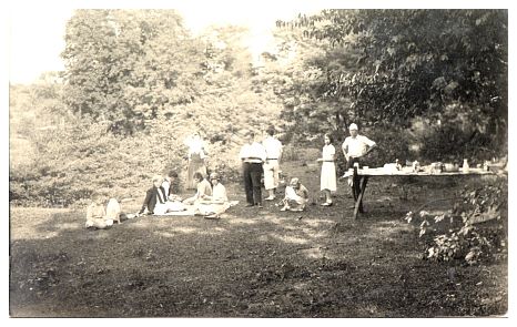 1932.. - Picnic by the yellow swing, before the lake was there or anything was cleared.jpg